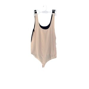 Nearly Nude Tank Bodysuit 2-Pack Black Beige In The Buff RLZ0027 XL NEW